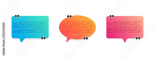 Set of speech bubble quote icons. Flat vector design