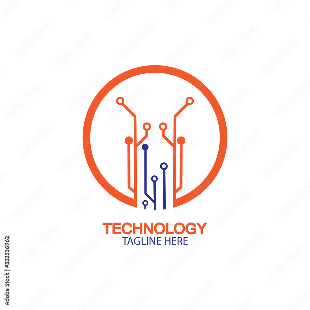 circuit technology logo vector template-vector circuit technology logo vector template-vector