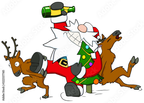Party Christmas Cartoon, Reindeer Help