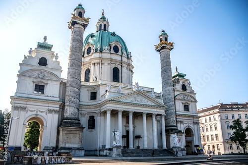 View of the Karlskirche church. Vienna. Austria. 