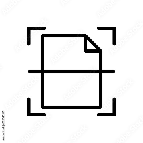Scanner document icon vector. Thin line sign. Isolated contour symbol illustration
