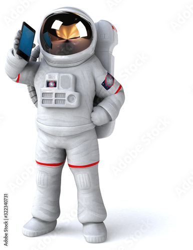 Fun astronaut - 3D Illustration