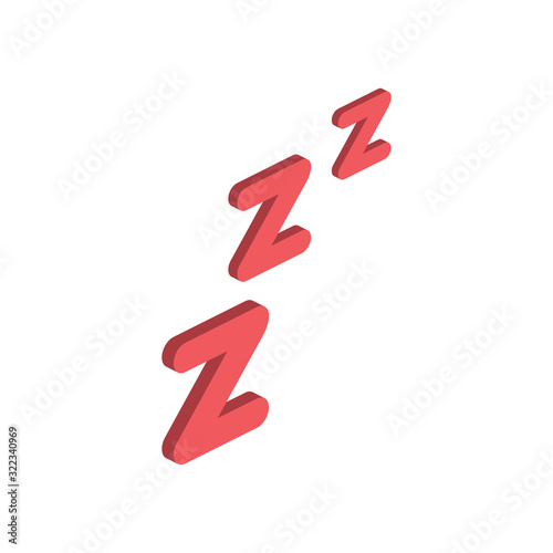 Sleeping mark. Vector 3d isometric, color web icon, new flat style. Creative illustration design, idea for infographics.