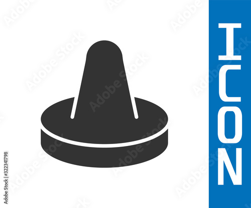 Grey Mallet and puck for playing air hockey game icon isolated on white background. Vector Illustration