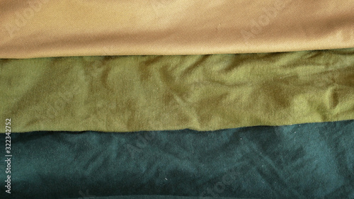 green fabric background. dirty cotton cloth texture
