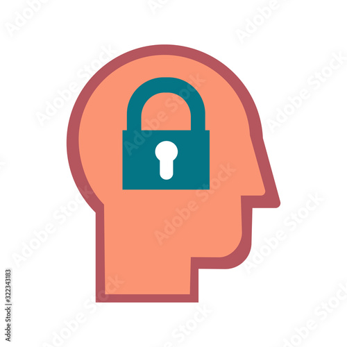Introvert personality type color flat vector icon