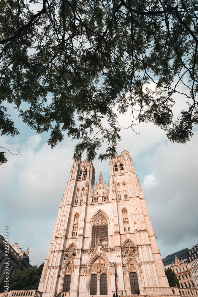 Fototapeta Brussels Cathedral in Brussels, Belgium