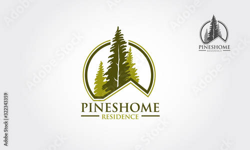 Pines Home  Logo sample, vector template photo