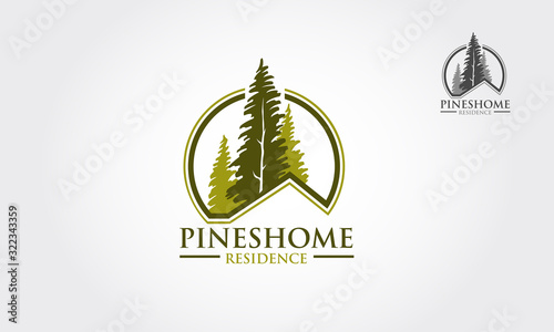 Pines Home  Logo sample, vector template