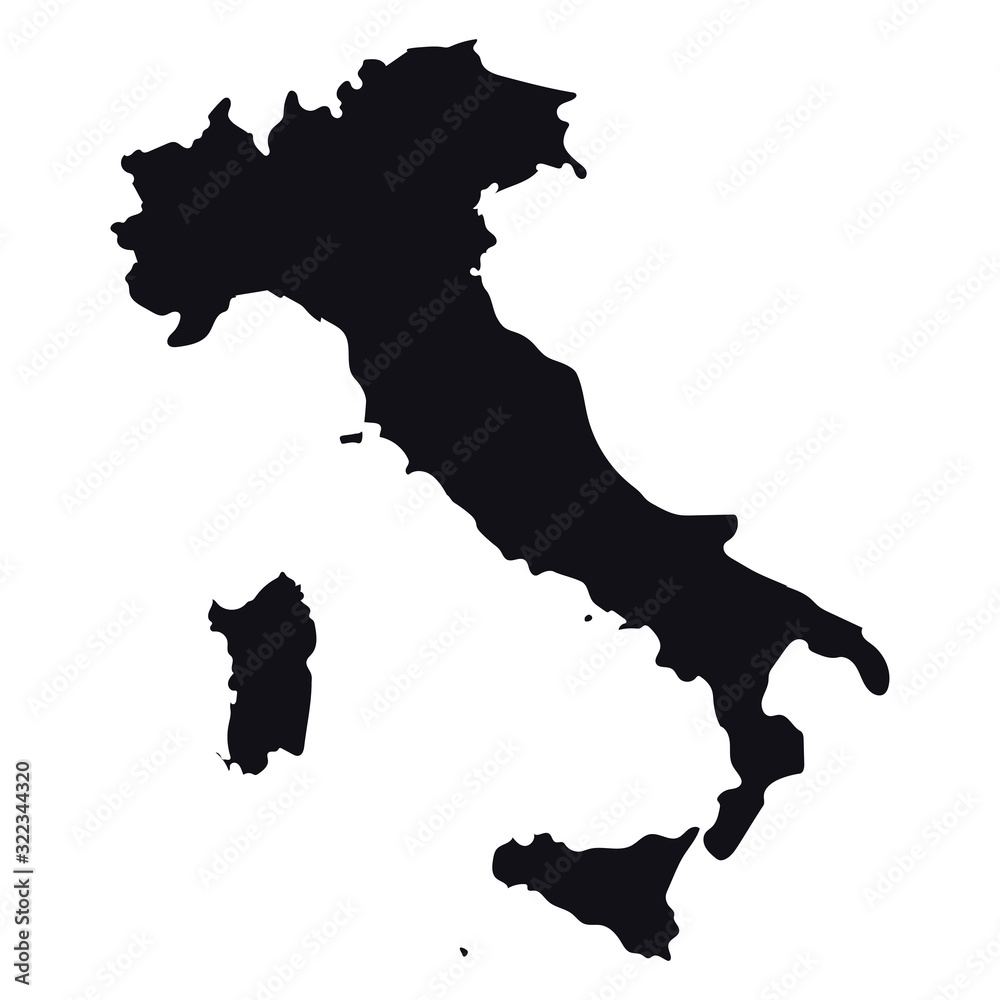 Naklejka High detailed vector map - Italy