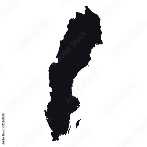 High detailed vector map - Sweden