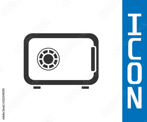Grey Safe icon isolated on white background. The door safe a bank vault with a combination lock. Reliable Data Protection. Vector Illustration