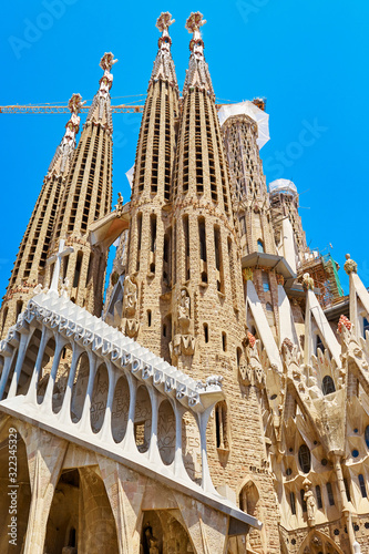 Barcelona, Spain. Sagrada Familia church. Catalonia. European architecture. 