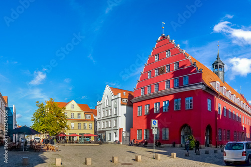 Rathaus und Fischmarkt, Greifswald, Deutschland 
