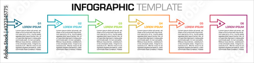 Modern colorful infographics options template vector with gradient rectangle line