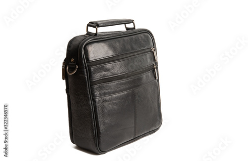 leather men bag isolated