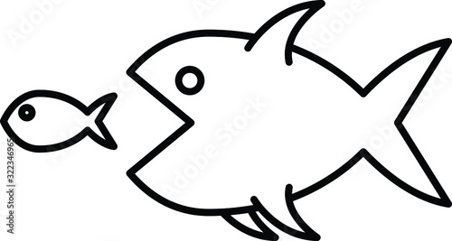 Big fish eat small fish icon