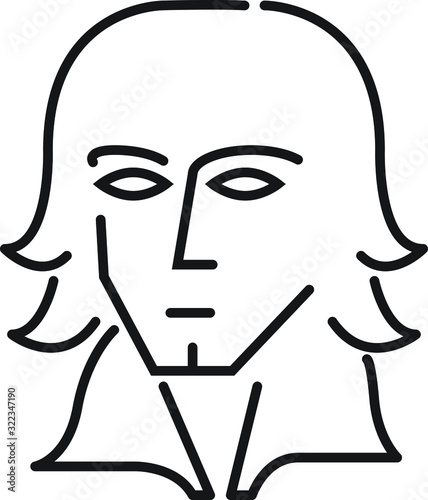 composer icon, vector line illustration