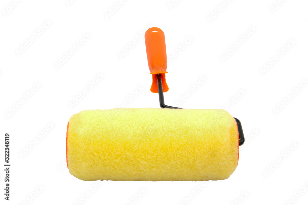 Obraz premium Brand new paint roller isolated on white background