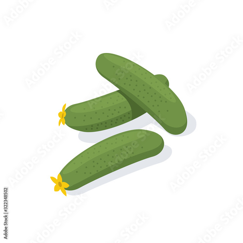 Cucumber Salad Slicing. Vector 3d isometric, color web icon, new flat style. Creative illustration design, idea for infographics.