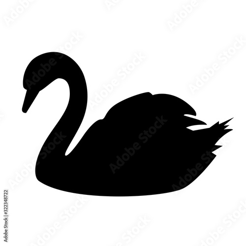Fototapeta Naklejka Na Ścianę i Meble -  Black swan vector icon