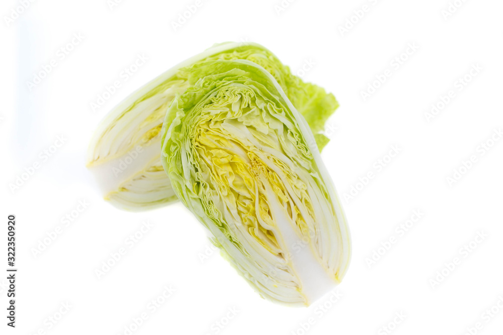 Fototapeta Chinese cabbage isolated on white background, Raw vegetable, Food.