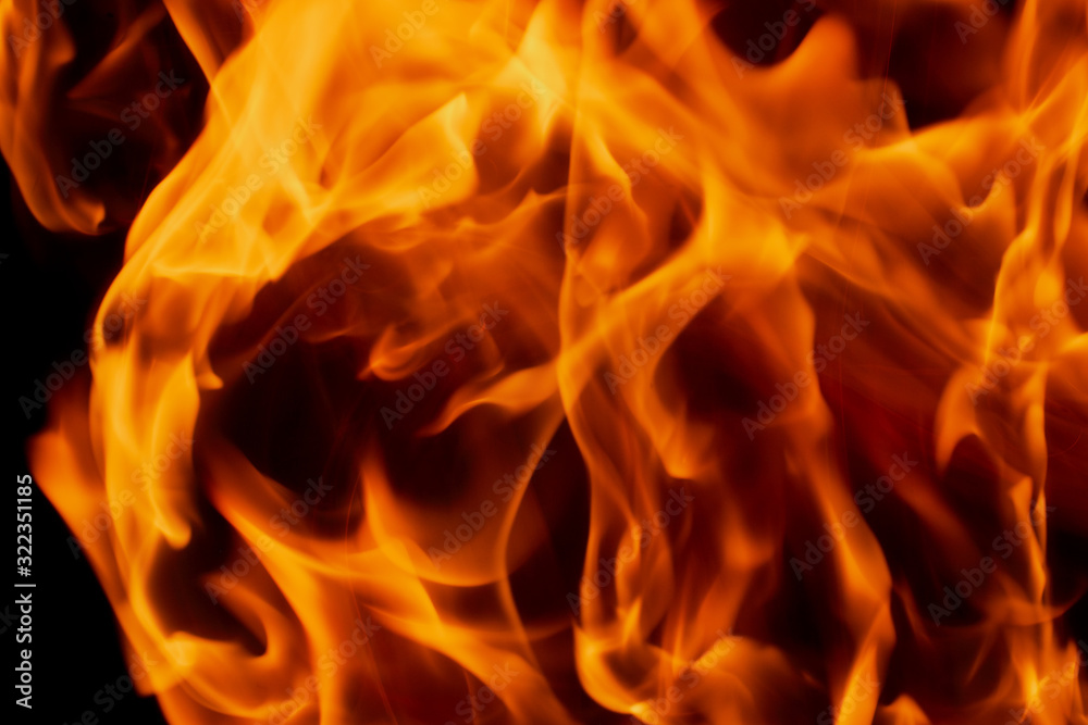 Fire flames on Abstract art black background, Burning red hot sparks rise. Fire flames on Abstract art black background, Burning red hot sparks rise.
