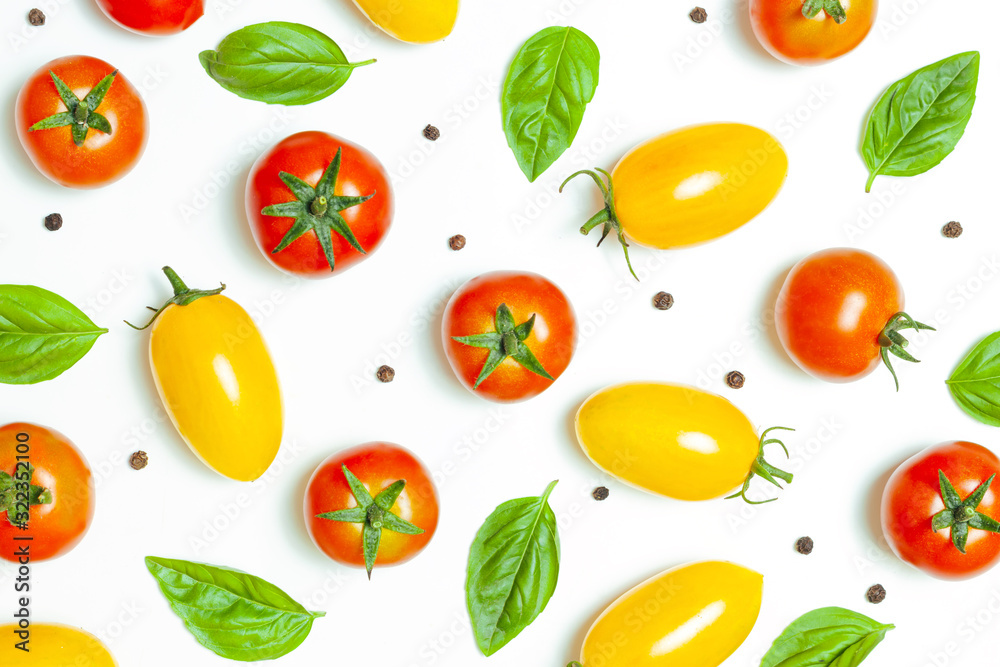 Red tomato. Top view.