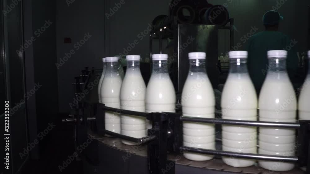 MIlk bottles factory line.