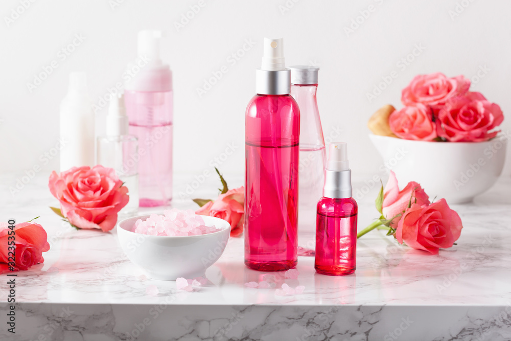 bottles skincare lotion serum medical rose flowers. organic natural cosmetic bottles skincare lotion serum medical rose flowers. organic natural cosmetic
