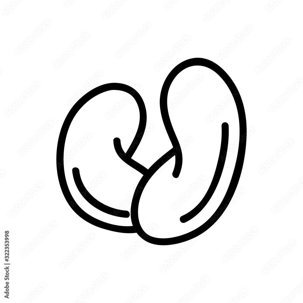 Nut icon vector. Thin line sign. Isolated contour symbol illustration Nut icon vector. Thin line sign. Isolated contour symbol illustration