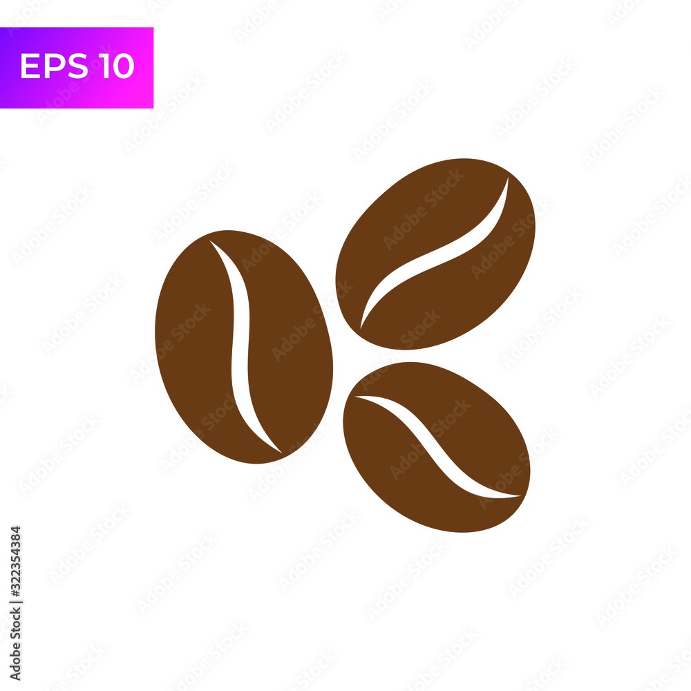 Coffee Bean icon template color editable. Caffeine icons. Coffee Beans symbol logo vector sign isolated on white background illustration for graphic and web design. Coffee Bean icon template color editable. Caffeine icons. Coffee Beans symbol logo vector sign isolated on white background illustration for graphic and web design.