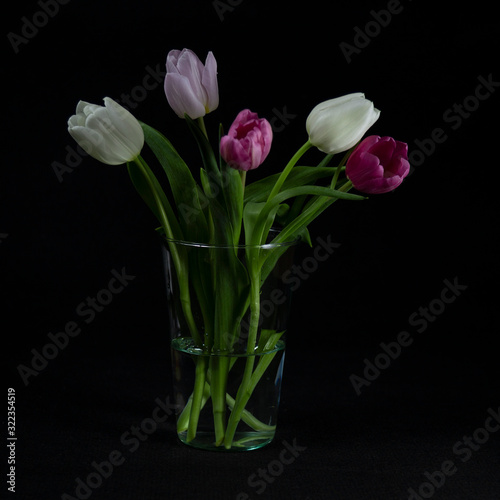  natural garden flowers tulips in vase for event