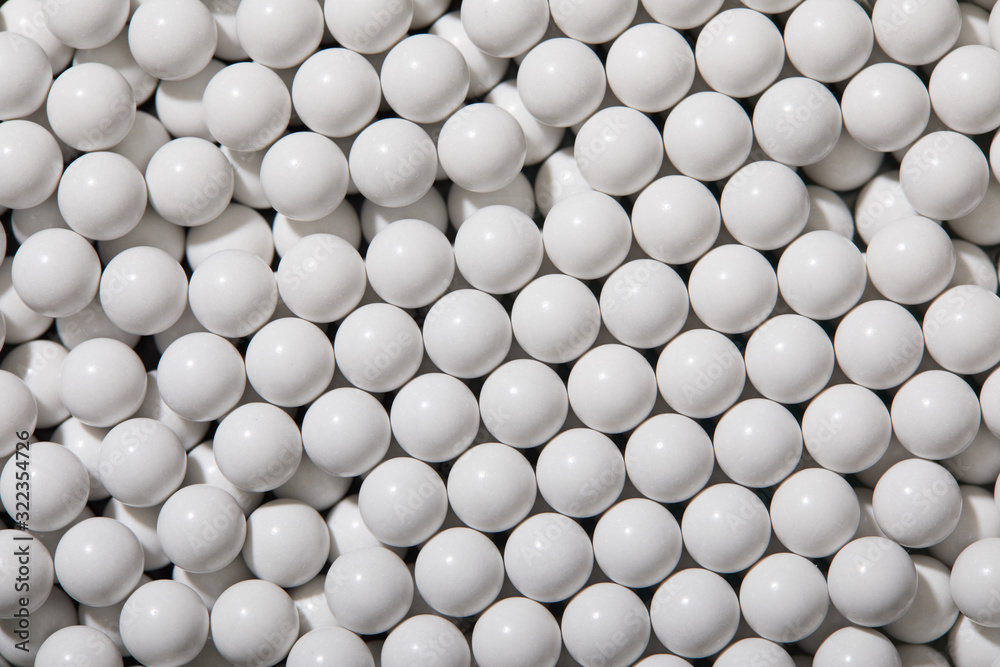 Top view of pattern with white decorative beads Top view of pattern with white decorative beads