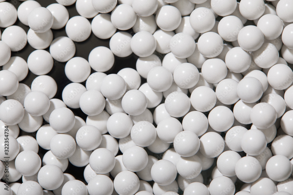 Top view of pattern with white decorative balls Top view of pattern with white decorative balls