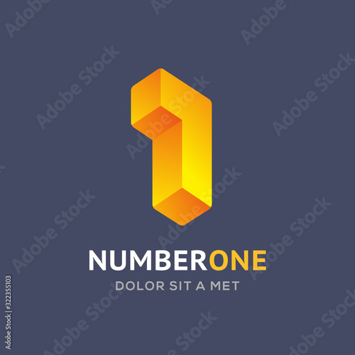 Number one 1 logo icon design template elements