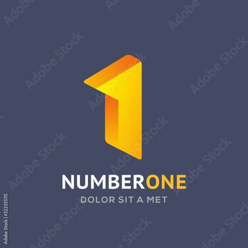 Number one 1 logo icon design template elements