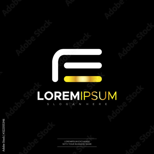 FE F E Initial Logo Letter Design Vector Illustration