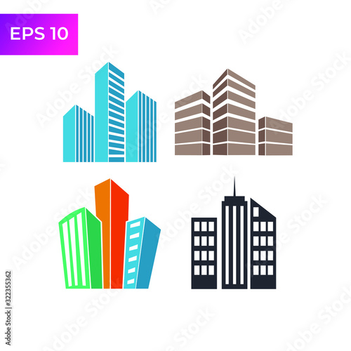 Building and real estate city icon template color editable. Building symbol logo vector sign isolated on white background illustration for graphic and web design.