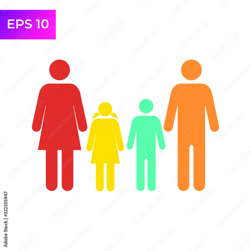 happy family icon template color editable. happy family symbol logo vector sign isolated on white background illustration for graphic and web design. happy family icon template color editable. happy family symbol logo vector sign isolated on white background illustration for graphic and web design.
