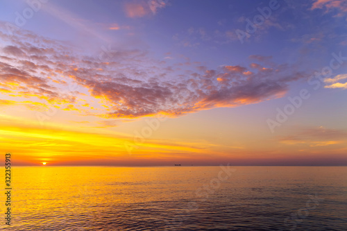 Sunset sky landscape dramatic sea view