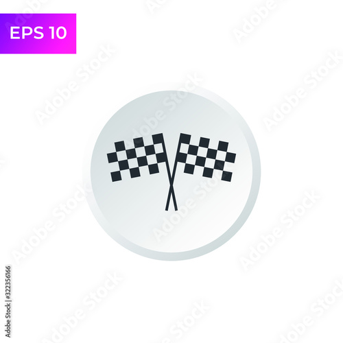 Car Racing Flag icon template color editable. Finishing Flags symbol logo vector sign isolated on white background illustration for graphic and web design.