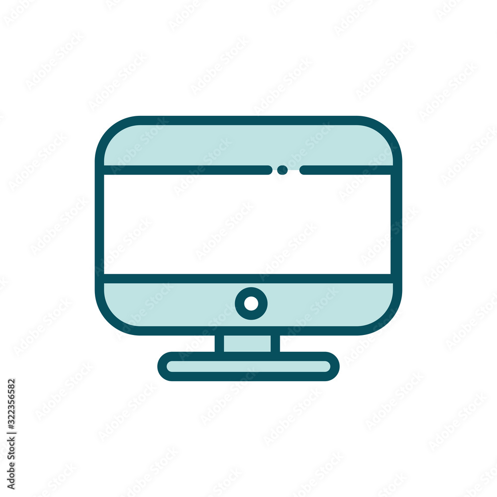 computer monitor digital social media line and fill computer monitor digital social media line and fill
