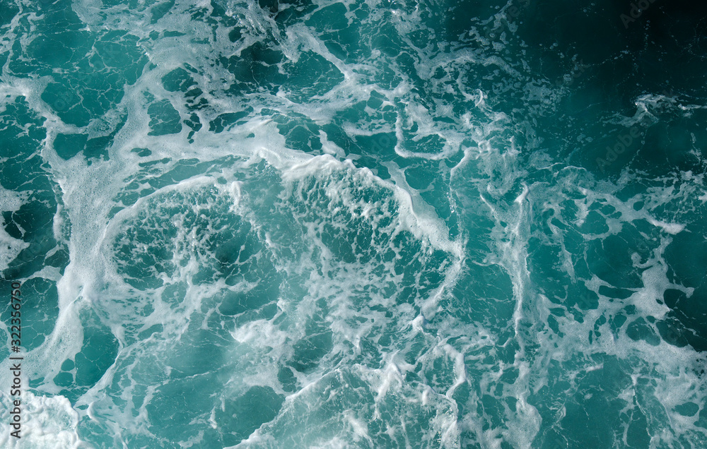 Fototapeta premium Sea water top view. Abstract wave background.