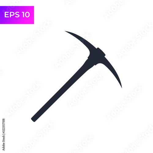 Pickaxe icon template color editable. Pickaxe symbol logo vector sign isolated on white background illustration for graphic and web design.
