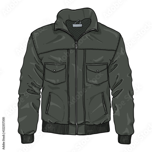 Vector Cartoon Lather Mens Jacket
