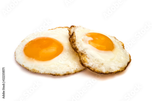 fried egg isolated on white backgrpund