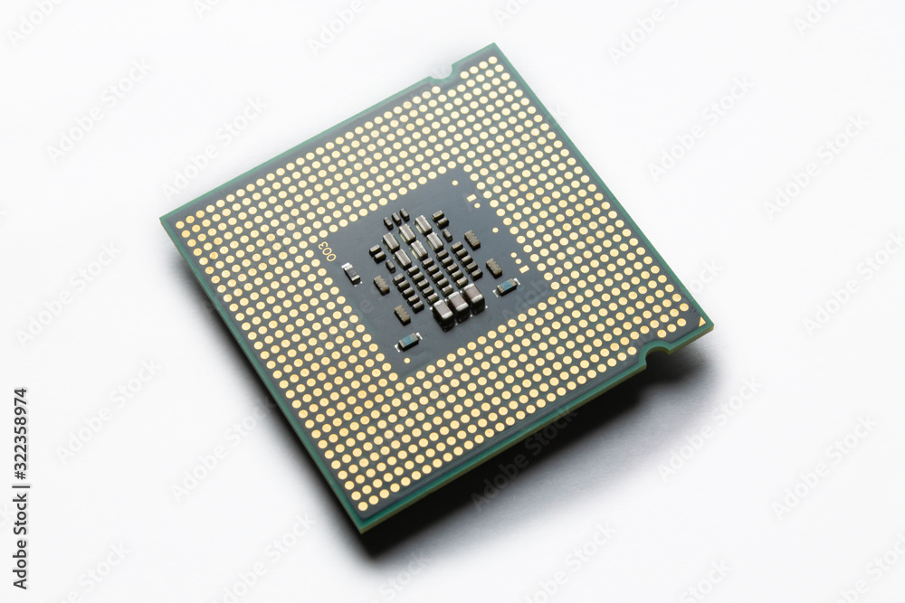 Computer processor close up on white background Computer processor close up on white background