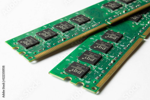 DDR RAM memory modules isolated on white background
