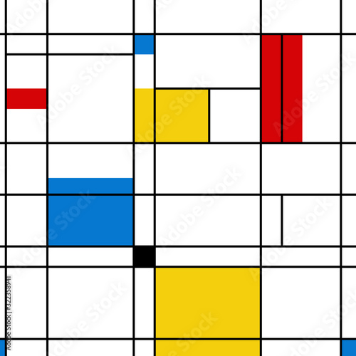 Canvas Print Mondrian seamless pattern